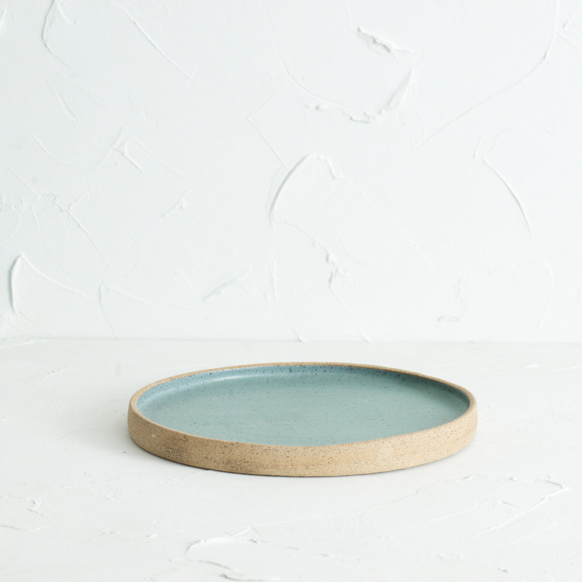 Sky blue speckled rim Plate