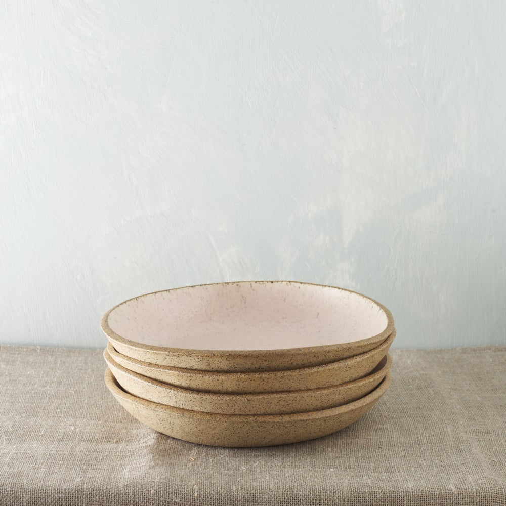 Pale blush speckled Bowls set of 4