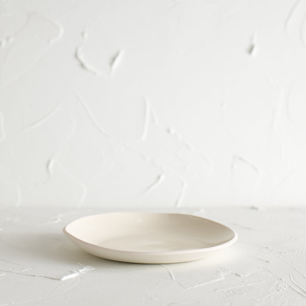 Satin cream desert Plate