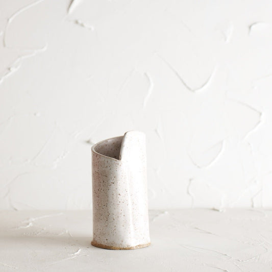 Satin white speckled Vase