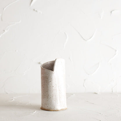 Satin white speckled Vase